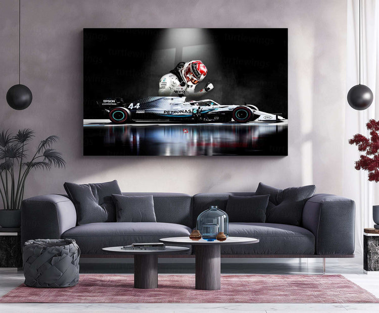 Lewis Hamilton Metal Poster | Mercedes-AMG Petronas F1 | Formula 1 Racing Legend Wall Art - TURTLEWINGS 