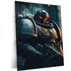 Warhammer Metal Poster | Epic Sci-Fi Fantasy Warrior Wall Art