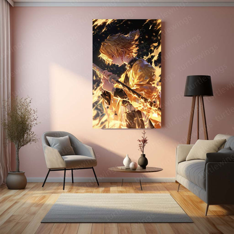 Zenitsu Metal Poster | Demon Slayer Character | HD Print