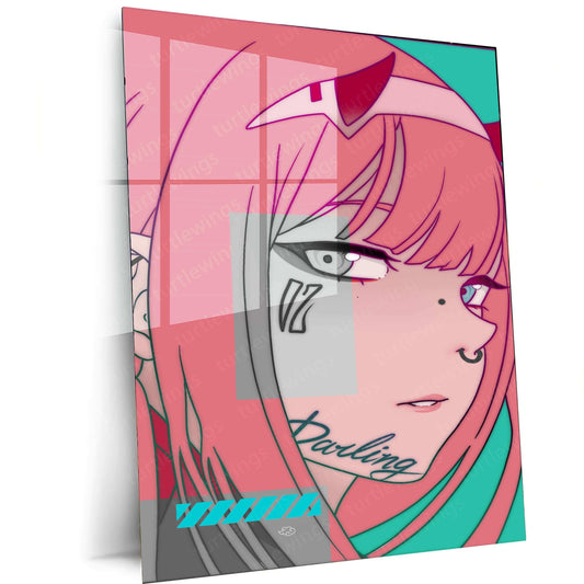 Zero Two Metal Poster – Darling in the Franxx Anime Wall Art - TURTLEWINGS 