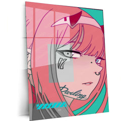 Zero Two Metal Poster – Darling in the Franxx Anime Wall Art