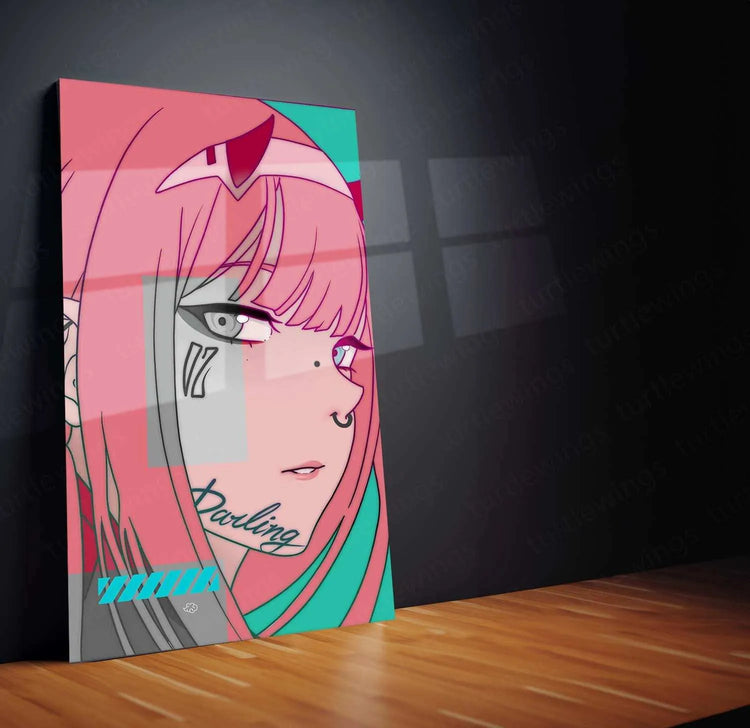 Zero Two Metal Poster – Darling in the Franxx Anime Wall Art - TURTLEWINGS 