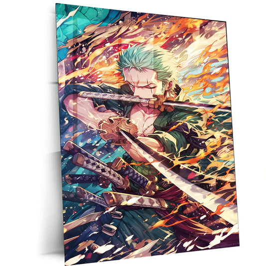 Zoro Metal Poster – One Piece | Fearless Swordsman Wall Art - TURTLEWINGS 