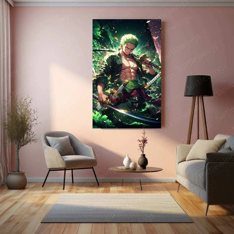 Zoro Metal Poster – One Piece | Fearless Swordsman Wall Art 2 - TURTLEWINGS 