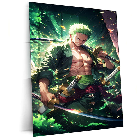 Zoro Metal Poster – One Piece | Fearless Swordsman Wall Art 2 - TURTLEWINGS 